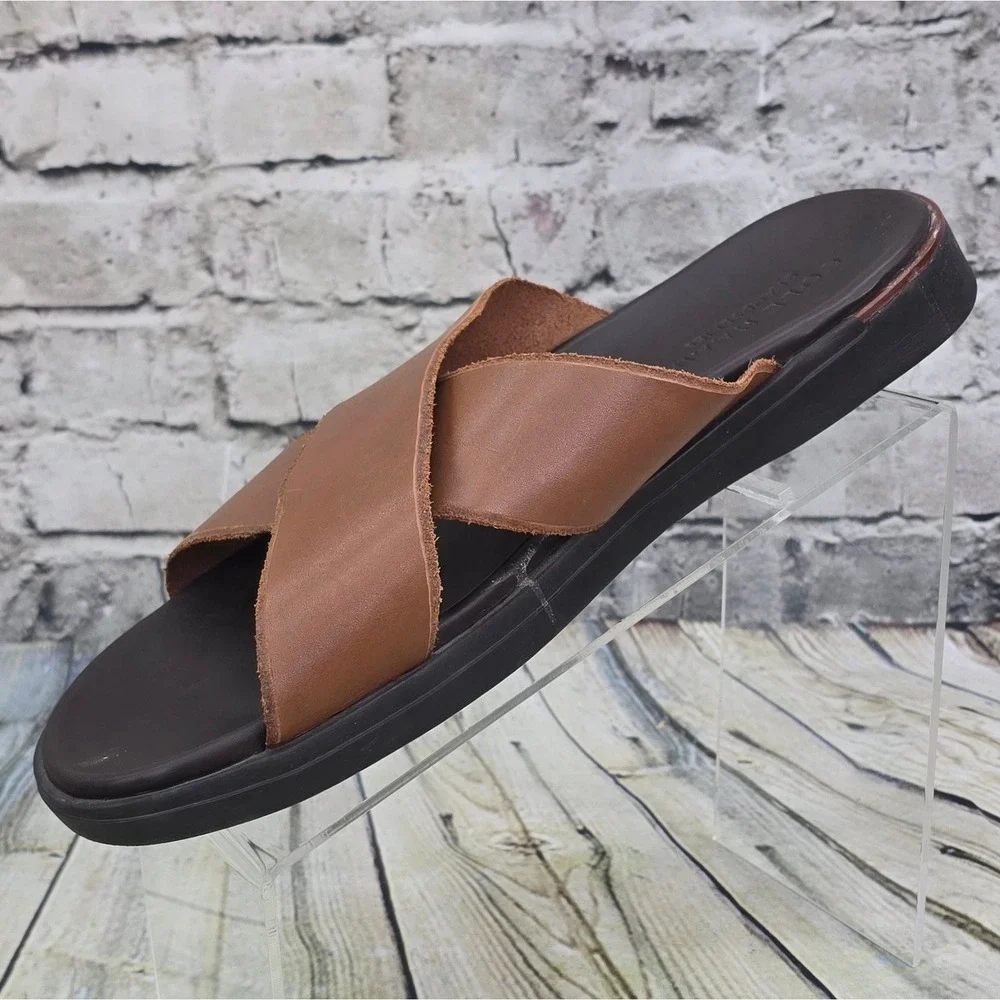 Cole Haan Grand Ambition Slide Sandals Mens 12 M Brown Leather C35788 Grand360